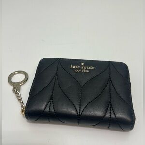 kate spade Leather Blair Lane Quilted Dani Wallet , Metallic black